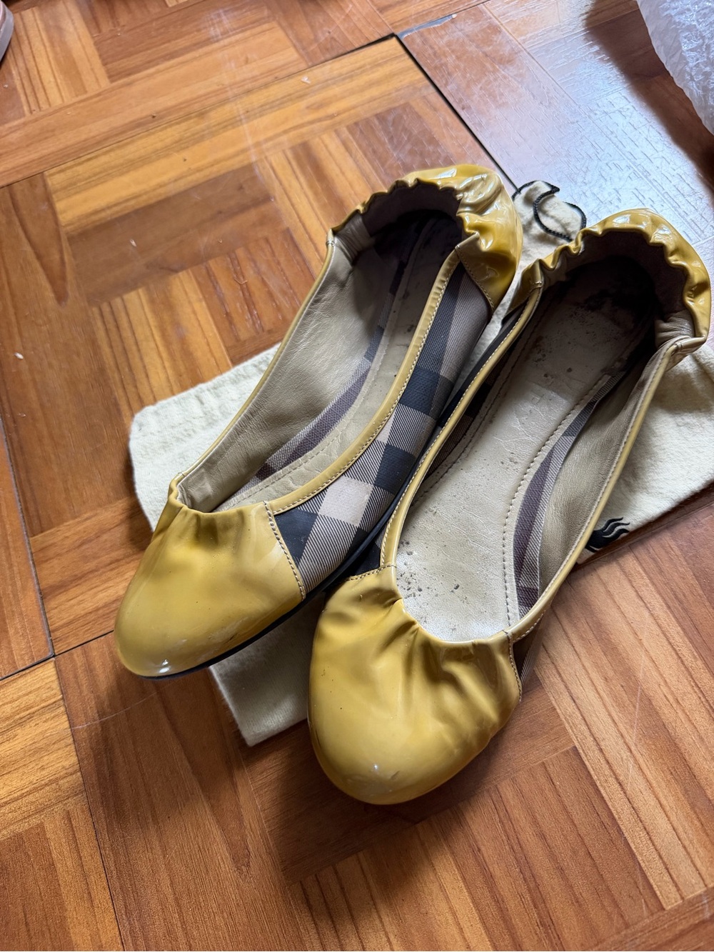 Burberry Mustard Yellow Ballet Flats